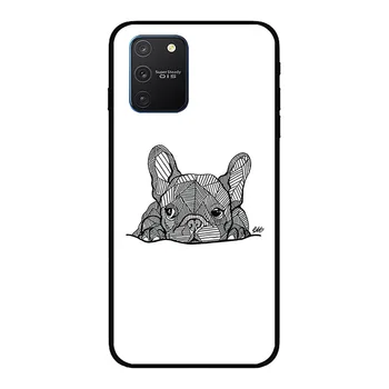Bulldog francez Catelus model TPU moale frontieră caz de telefon pentru Samsung Galaxy S Galaxy și O Notă de caz