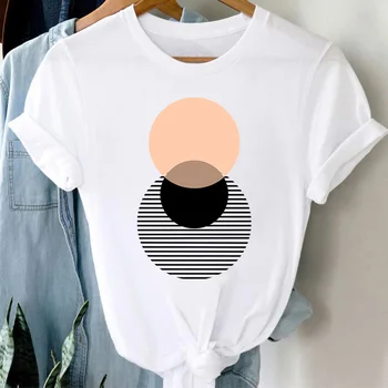 T-shirt feminino 90 casual bonito escritório geométrico kawaii bonito roupas de moda à moda camiseta topo senhora impressão mine