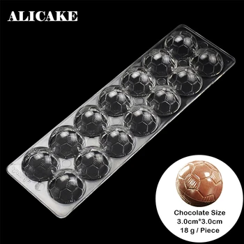 14 Cavitatea Ball 3D Matrite de Ciocolata Formă Policarbonat Sfera de Copt produse de Patiserie Instrumente de Plastic de Fotbal Tort de Decorare Bakeware Matrite