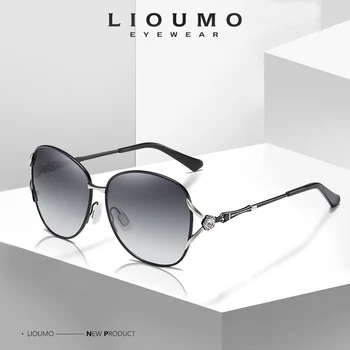 LIOUMO Brand de Moda ochelari de Soare pentru Femei Polarizati Gradient de Ochelari la Modă Diamant decor Retro ochelari de Soare zonnebril dames