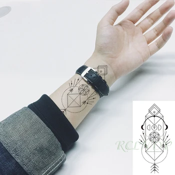 Impermeabil Tatuaj Temporar Autocolant Semicerc Săgeată Patrulater Geometrice Tatuaj Flash Tatuaj Tatuaje False Artă pentru Barbati Femei