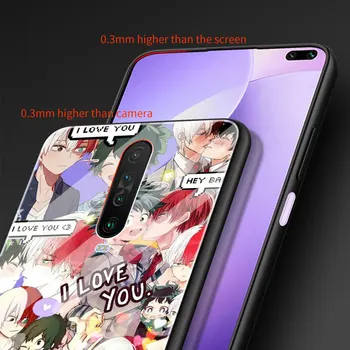Sticlă călită Telefon Caz Pentru Xiaomi Redmi Note 10 9 T 9 9 8T K40 8 Pro 8A 7 9A 9C Boku No Hero Academia de Greu Capacul Barei de protecție Funda