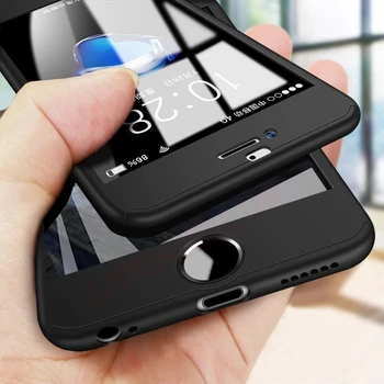 360 Acoperire Completă Telefon Caz Pentru iPhone 7 6 6s 8 Plus 5 5s SE husa de Protectie Pentru iPhone 7 8 Plus 11 Pro XS MAX XR Caz Cu Sticla