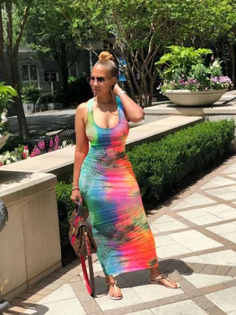 Femei rochie de culoare Solidă halter decupaj Slim Maxi Dressees Sexy de Vară pe Plajă Halter Rochie Casual, fără Mâneci Bandaj Rochie Lunga