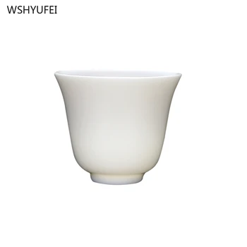 2 buc/lot de Ceramică din China Cesti de Ceai alb pur castron de ceai Individuale Cupa Teaware Accesorii Singur cani cadouri portelan Drinkware