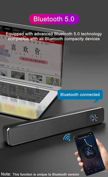 Bluetooth Difuzor Bass Coloana Bara de Sunet Pentru PC TV Built-in Microfon AUX cu Fir Wireless Boxe de Calculator Home Theater