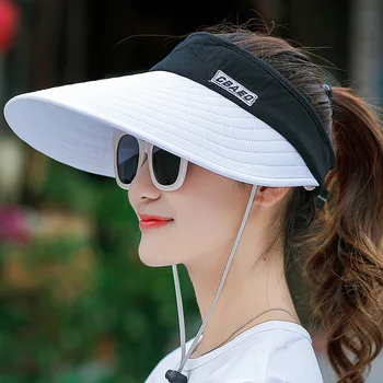 Femei vara parasolar pălărie cu boruri largi pălărie plajă reglabil protectie UV capac de sex feminin packable