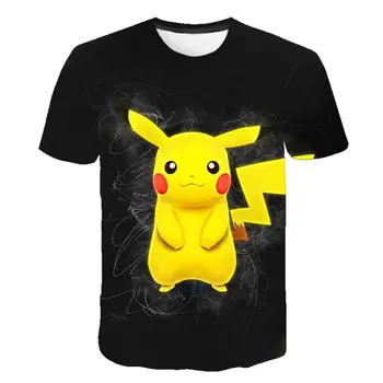Fete T-shirt Cadouri de Ziua Imbracaminte Japonia Anime Pokemon Pikachu Copii de Imprimare de Desene animate Moda T-shirt 3D pentru Copii T-shirt