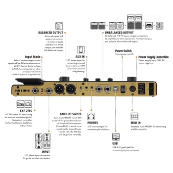 Hotone Ampero Efect Procesor Chitara Bass Amp Modeling IR Dulapuri de Simulare a mai Multe Limbi cu Pedala de Expresie Stereo