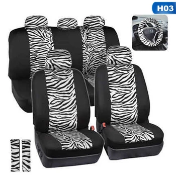 12/9/4buc Leopard/Zebra de Plus Huse Auto Set Complet Auto Interior de Protecție a Pernei Scaunului Auto Accesorii Coafura
