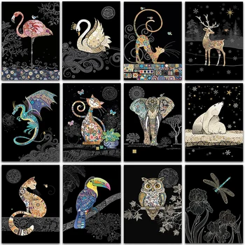 5D DIY Diamant Pictura animale, Pisică, vulpe swan Flamingo dragon Full Patrati si Rotunde de Diamant mozaic broderie cusatura Cruce home deco