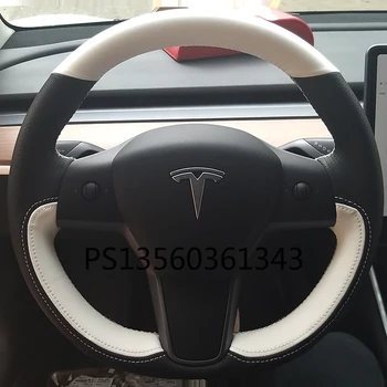 Pentru Tesla model S model X Model 3 cusute de mână din piele flip-cu blană capac volan speciale