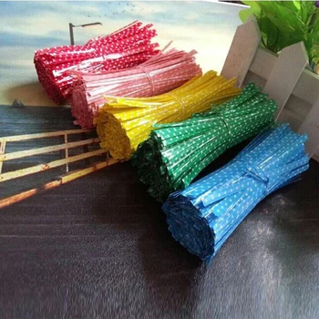 100buc Multicolore Fir Metalic poftă de mâncare Legături Bomboane Sac de Copt Ambalare Violoncel Saci Ligatura Lollipop Desert de Etanșare Cravată