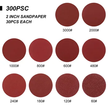 300Pcs 2 Cm Șlefuire Discuri Pad Kit 60-3000 Pietriș Hârtie pentru masina de Gaurit Polizor Instrumente Rotative cu Placă de Susținere Gambă și Spumă Moale