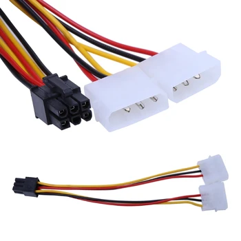 10buc/Set Dual Molex 4 Pini La Unul PCI-E 6-Pin Conector de Alimentare Cablu Adaptor Y