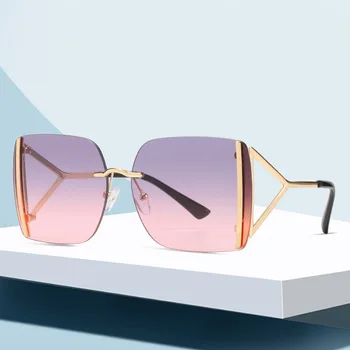 Moda moderne de mare cadru ochelari de soare pentru femei-o bucată de larg rim ochelari de soare Europene și Americane de fotografiere strada catwalk ochelari