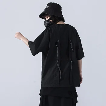 11 BYBB LUI DARK Harajuku Tricouri Vara Întuneric Buzunar Cargo Hip Hop T-Shirt Mens Tactice Streetwear de Bumbac Vrac Tricouri Femei Unisex
