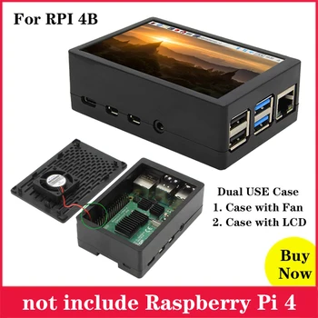 Raspberry Pi 4 Model B Caz Dual Caz de Utilizare Incintă Cutie + 3.5 inch, 480*320 Ecran Tactil sau de Răcire Ventilator pentru Raspberry Pi 4 4B Pi4