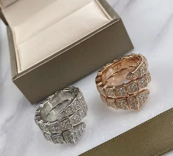 Versiunea Mare 925 Sterling Silver Ring Generos Strat Dublu De Șarpe Design Unisex Femei Popular Om De Bijuterii