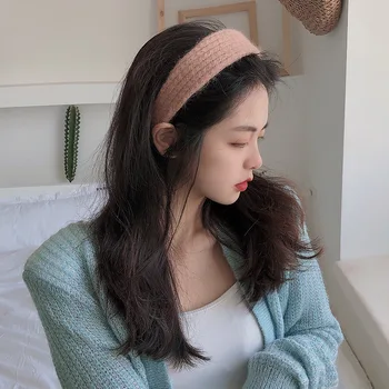 Coreea de toamnă și de iarnă lână hairband simplu de pluș tricotat toate-meci de susținere se spală fața ac de păr clip hairband