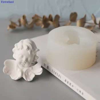 3D Drăguț Înger Mucegai Silicon de Evacuare a Aerului Silicon Mucegai Masina de Evacuare a Aerului Clip Aromoterapie Ipsos DIY Mucegai Decor Acasă Fondant Instrumente