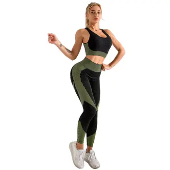 Sport Femei Trening fără Sudură Yoga de Trei Piese Set de Fitness Zip Maneca Lunga Crop Top Cross Înapoi Sport Sutien de Înaltă Talie Jambiere