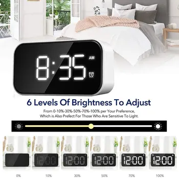 Fundal negru Ceas cu Alarma Electronic Fara Baterie Ecran cu LED-uri Digitale Ceas Deșteptător Bucătărie, Ceas de Birou