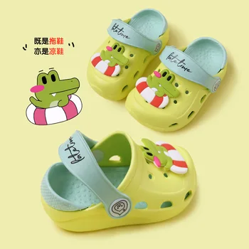 Copilul papuci de vara 1-3 ani, 2 baieti interior acasă copii gaura pantofi de copil non-alunecare de fete sandale exterior de desene animate Drăguț