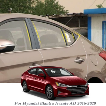 8pcs Styling Auto Pentru Hyundai Elantra Avante AD 2016-2020 Geamul Mașinii Trim Autocolant Coloana din Mijloc Autocolante PVC Accesorii Externe