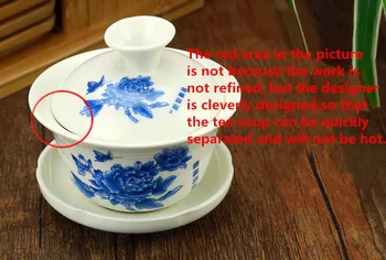 Pictate manual Pește Bogat în Ceramică Porțelan Gaiwan Chineză Teaset Set de Ceai Handmade Teaware Strachină Sancai Ceașcă de Ceai Pu ' er Fierbător
