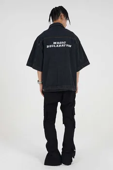 UNCLEDONJM camasi Masculine high street mens butonul de sus tricou maneca scurta camasi pentru barbati de moda japoneză 2021 designer de tricouri UY602