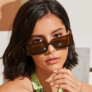 Moda Bomboane de Culoare de Epocă Cadru Larg pentru Femei ochelari de soare Mic Dreptunghi Ochelari de Soare de Vara Femei UV400 Ciclism Ochelari Trendy