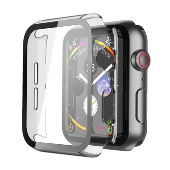 Greu de Caz Pentru Apple Watch SE Seria 6 44mm 40mm Construit în Temperat Pahar Ecran Protector pentru iWatch Acoperi Applewatch 3 42mm 38mm