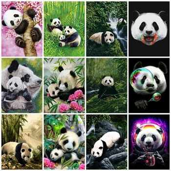 5D Full Pătrat/Diamant Rotund Pictura Panda Cross Stitch Broderie Animale Mozaic de Diamante Art Animale Manopera Decor Acasă