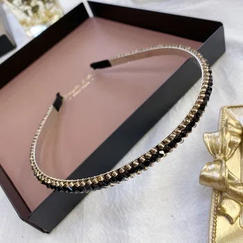 Noua Moda Simplu Mic Cristal Stras Bentiță Împletită Hairband Diamant cu Margele Benzi pentru Femei Accesorii de Par