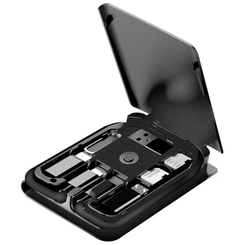 Budi 3 in 1 Portable Tip C/Android/8pini Cablu de Date, Adaptor Card Reader, Cablu de Încărcare Convertor cu Încărcător Wireless