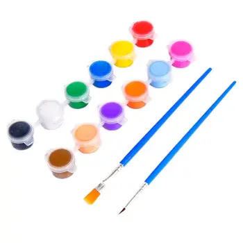 12 Culori Acrilice Vopsele de Apă Perie Pigment Set pentru Îmbrăcăminte materiale Textile Pictate manual, din Ipsos de Perete Pictura Desen pentru Copii