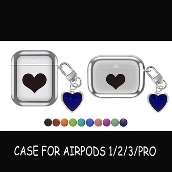 De lux Placare pentru Airpdods 12pro Cazul Buna Cutie Moale fără Fir Bluetooth Casti Proteja Capacul în formă de Inimă Brățară de Lanț