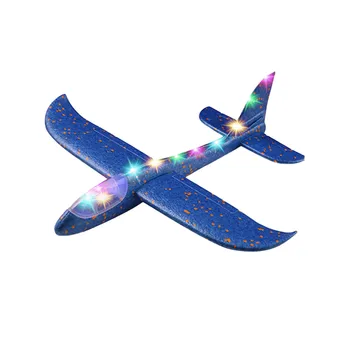 Spuma de Mână Aruncat CONDUS Avioane de jucărie, 48cm LED-uri Modul de Zbor Planor Inerție Model de Avioane,Aeronave Avioane pentru Copii Sport în aer liber