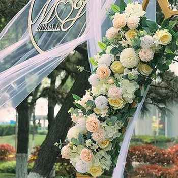 50/100CM DIY Nunta de Flori Aranjament de Perete Consumabile Mătase Bujori Trandafiri Flori Artificiale Rând Decor Nunta Arc de Fier Fundal