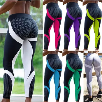 5 Culori Noi de Fitness Sport jambiere Femei ochiurilor de Plasă de Imprimare Talie Mare Legins Femme Fete Antrenament Yoga Pantaloni Push-Up Elastic Pantaloni Slim