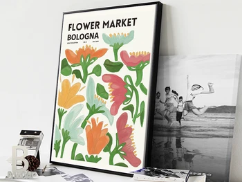 Vintage Piata de Flori de la Bologna Postere si Printuri de Arta de Perete Poze Panza Paitning pentru Dormitor, sufragerie, Coridor Decor Acasă