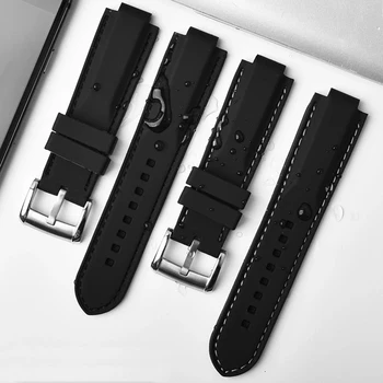 Silicon watchband pentru Tudor PELAGOS serie 25500TN 25600TN negru din cauciuc rezistent la apa 22mm Dedicat lug ceas curea