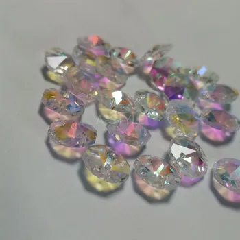 10Pc Crystal AB Lampă de Sticlă Prisma Candelabru Lanț Parte DIY Octogon Șirag de mărgele de Ornament Candelabru de Cristal Pandantiv