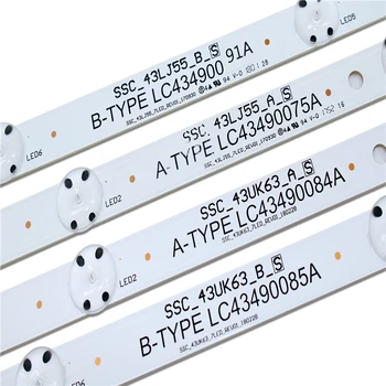 Noul Kit de 6 BUC LED backlight benzi pentru LG 43UJ6300 43UK6300PUE LC43490087A LC43490088A LC43490077A LC43490078A SSC_43UJ63_A