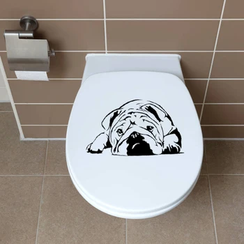 YOJA 22X12.7CM Bulldog englez Animale de companie Câini Perete Decal Toaletă Autocolant Dormitor Decor Acasă T5-1494