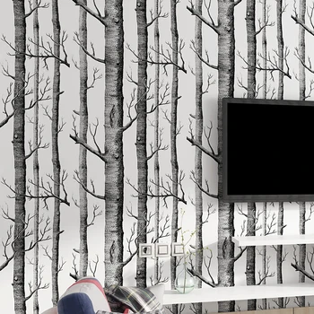 53CM*10M Mesteceni Tapet Modern Acasă Decorative de Perete Autocolant Rola de Pădure din Lemn pentru Dormitor, Camera de zi Art Decor