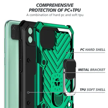 Pentru Huawei Y6S Y9S Y7A Armura Telefon Cover Pentru Huawei Y5P Y6P Y7P Y9A 2020 Aluminiu Metal Magnetic inelar, rezistent la Șocuri Cazuri