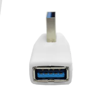 Cablecc Vertical Stânga în Unghi de 90 de Grade USB 3.0 Adaptor de sex Masculin la Feminin Extensia Alb