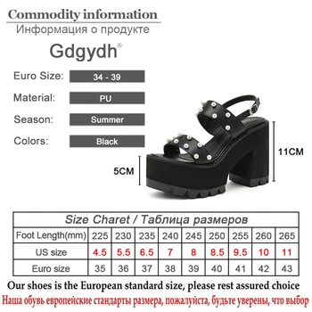 Gdgydh Retro Pearl Indesata Toc Sandale Pentru Gothicgirl Platforma Fund Gros Confortabil Femei Sandale Gladiator Cu Catarama